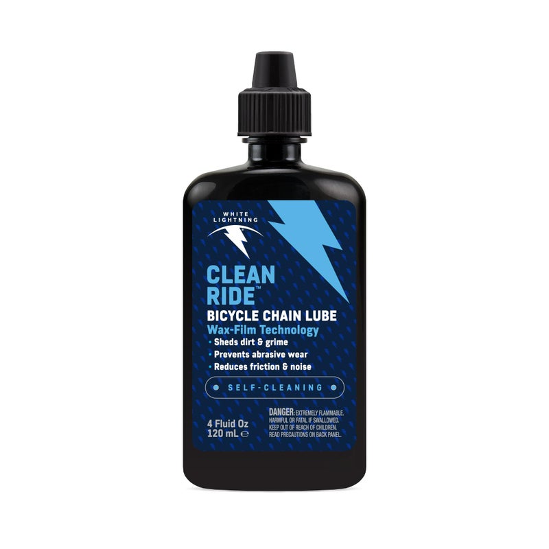 White Lightning Clean Ride Self-Cleaning Wax Bicycle Chain Lubricant â€“ 100% Oil-Free, Reduces Dirt & Grime, Extends Chain Life, Smooth Performance, 4 oz - Image 1